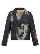 Charles Jeffrey Loverboy - Mother Teresa-print Cropped Jersey Peacoat - Mens - Black