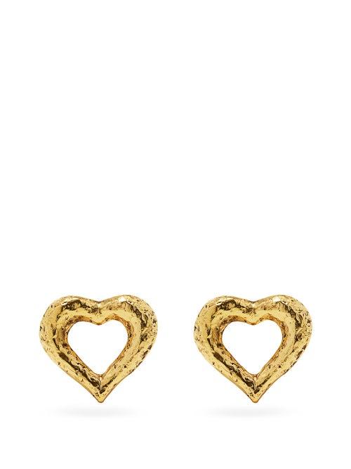 Matchesfashion.com Saint Laurent - Stars & Love Cutout Clip Earrings - Womens - Gold