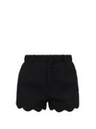 Saint Laurent - Scalloped Wool-boucl Shorts - Womens - Black