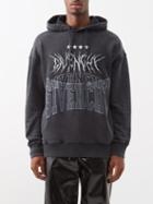 Givenchy - Logo-print Jersey Hooded Sweatshirt - Mens - Charcoal Print