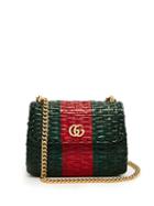 Matchesfashion.com Gucci - Gg Cestino Woven Wicker Mini Cross Body Bag - Womens - Green Red