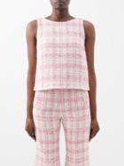 Lisa Marie Fernandez - Checked Cotton-blend Tweed Top - Womens - Pink White