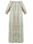 Matchesfashion.com Marta Ferri - Silk Taffeta Dress And Cotton Trousers Set - Womens - Multi