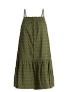 Current/elliott Hazel Dropped-waist Embroidered-cotton Dress