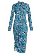 Matchesfashion.com Marni - Abstract Print Crepe Jersey Midi Dress - Womens - Blue Multi