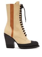 Matchesfashion.com Chlo - Rylee Leather Lace Up Boots - Womens - Black Cream
