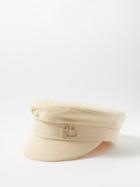 Ruslan Baginskiy - Safety Pin-appliqu Wool-blend Bakerboy Cap - Womens - Beige