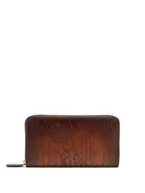 Matchesfashion.com Berluti - Itauba Zip Around Leather Wallet - Mens - Brown