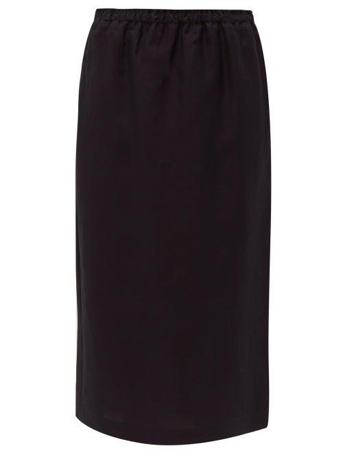 Matchesfashion.com Raey - Elasticated Waist Midi Skirt - Womens - Navy