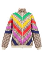 Matchesfashion.com Gucci - Supreme Jacquard Rainbow Appliqu Track Jacket - Womens - Brown Multi