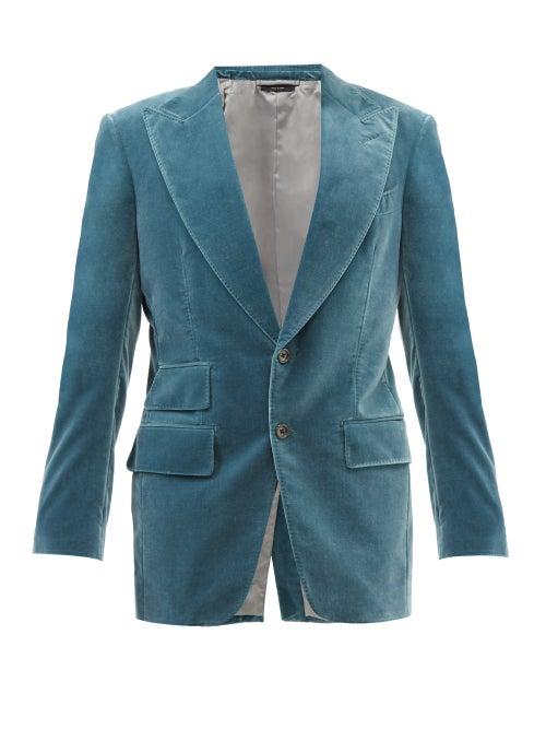 Tom Ford - Windsor Cotton-velvet Blazer - Mens - Green