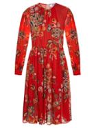 Msgm Floral-print Silk Dress