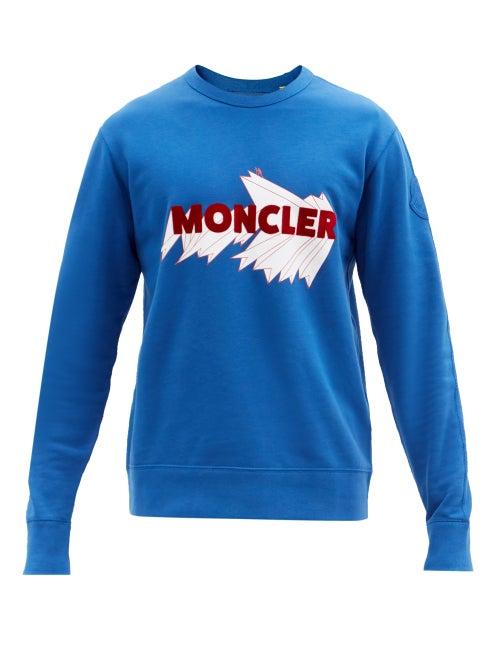 2 Moncler 1952 - Logo-appliqu Cotton-jersey Sweatshirt - Mens - Blue
