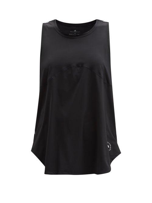 Adidas By Stella Mccartney - Truestrength Abstract-print Tank Top - Womens - Black