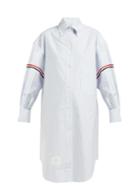 Matchesfashion.com Thom Browne - Oversized Cotton Oxford Shirtdress - Womens - Blue Multi