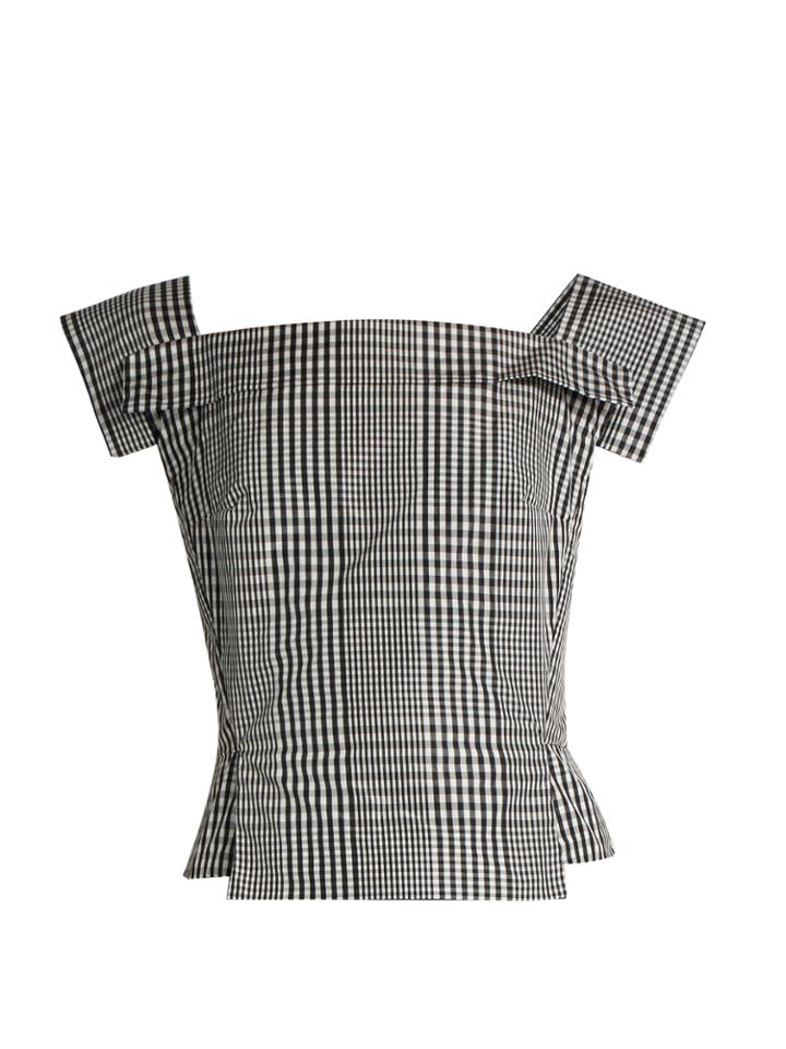 Vivienne Westwood Anglomania Bettle Checked Taffeta Square-neck Top