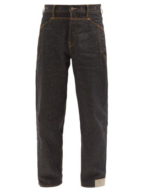 Matchesfashion.com Jacquemus - Topstitched Relaxed-leg Jeans - Mens - Navy