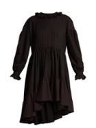 Matchesfashion.com Blue Roses - Ione Dot Print Asymmetric Hem Dress - Womens - Black Multi