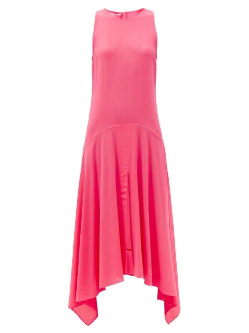 Matchesfashion.com Stella Mccartney - Annabelle Handkerchief-hem Crepe Dress - Womens - Pink