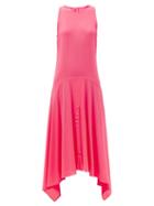 Matchesfashion.com Stella Mccartney - Annabelle Handkerchief-hem Crepe Dress - Womens - Pink