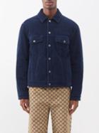 Gucci - Reversible Gg-jacquard Padded Corduroy Jacket - Mens - Dark Navy