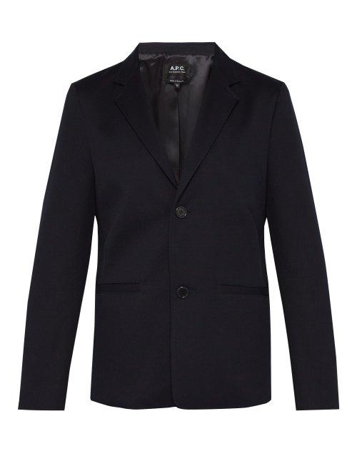 Matchesfashion.com A.p.c. - Archie Cotton Twill Blazer - Mens - Navy