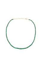 Matchesfashion.com Azlee - Emerald & 18kt Gold Beaded Necklace - Womens - Green Gold