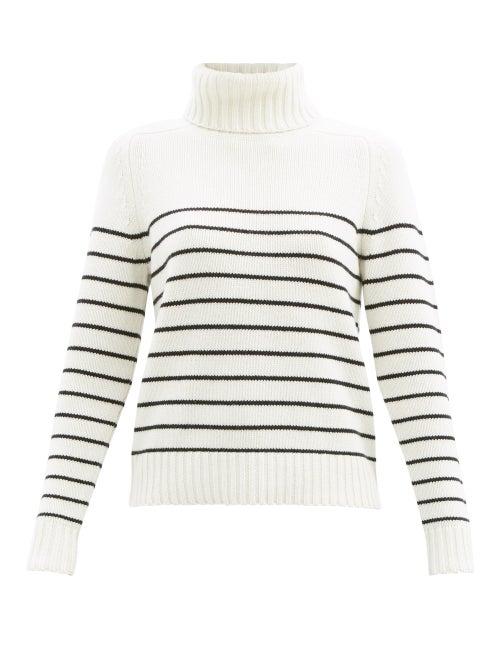 Matchesfashion.com Nili Lotan - Molly Striped Cashmere Roll-neck Sweater - Womens - White Black
