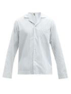 Mens Basics Tekla - Striped Organic-cotton Pyjama Shirt - Mens - Blue White