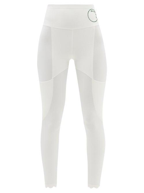 Marysia Sport - Naomi Scalloped Recycled-fibre Cropped Leggings - Womens - White