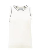 Matchesfashion.com Odyssee - Libertie Stripe-trim Knitted Tank Top - Womens - White Black