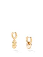 Timeless Pearly - Gold-plated Hoop Earrings And Charm Set - Womens - Gold