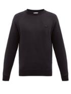 Maison Kitsun - Fox Patch Cotton-jersey Sweatshirt - Mens - Black
