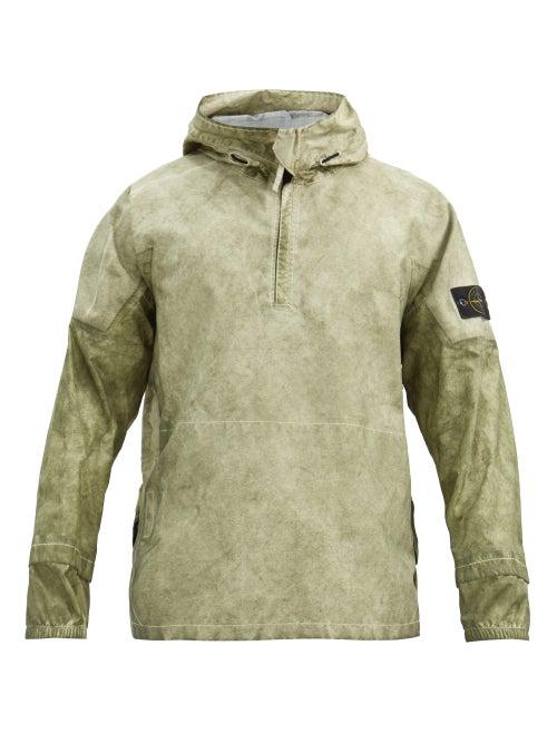 Matchesfashion.com Stone Island - Membrana 3l Dust-finish Hooded Anorak - Mens - Khaki