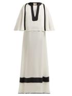 Matchesfashion.com Zeus + Dione - Callas Panelled Silk Maxi Dress - Womens - White Black