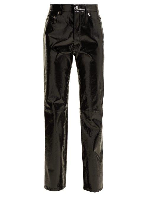 Matchesfashion.com Helmut Lang - Straight Leg Patent Leather Trousers - Womens - Black