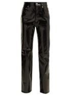 Matchesfashion.com Helmut Lang - Straight Leg Patent Leather Trousers - Womens - Black