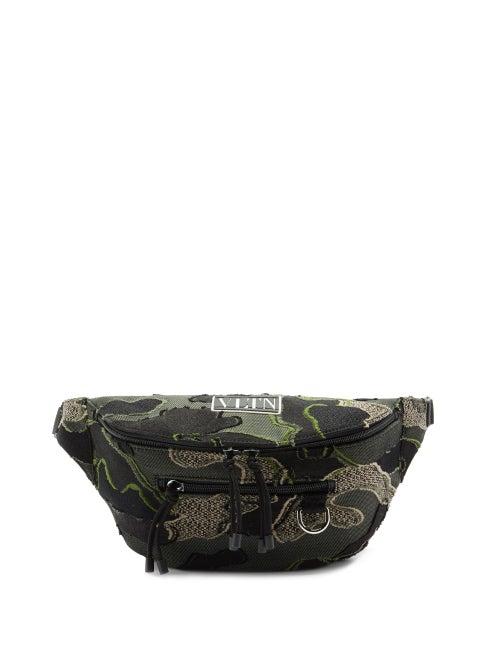 Matchesfashion.com Valentino Garavani - Vltn Fil-coup Camouflage-jacquard Belt Bag - Mens - Khaki