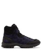 Matchesfashion.com Eye/loewe/nature - Logo-patch Suede Hiking Boots - Mens - Navy/black