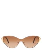 Matchesfashion.com Chlo - Curtis Rimless Cat-eye Metal Sunglasses - Womens - Gold