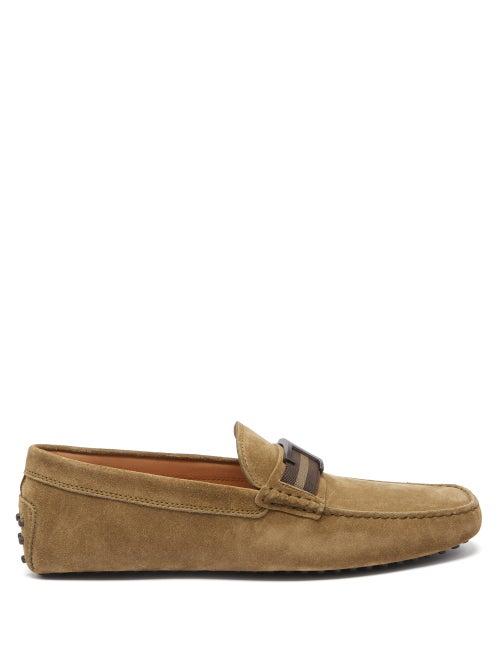 Matchesfashion.com Tod's - T-logo Leather Loafers - Mens - Khaki