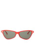 Matchesfashion.com Le Specs - Situationship Cat-eye Acetate Sunglasses - Womens - Red