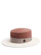 Maison Michel Kiki Rabbit-fur Felt Canotier Hat