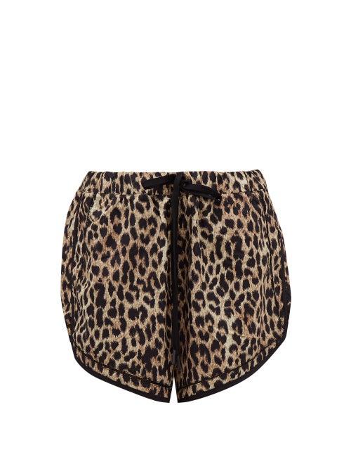 Matchesfashion.com The Upside - Leo Violet Leopard Print Satin Shorts - Womens - Leopard