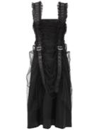 Matchesfashion.com Noir Kei Ninomiya - Buckled-strap Ruched-tulle Midi Dress - Womens - Black