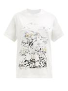 Story Mfg. - Grateful Alfie's Happy Soil-print Cotton T-shirt - Womens - White Multi