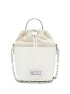 Maison Margiela - 5ac Grained-leather And Canvas Bucket Bag - Womens - White