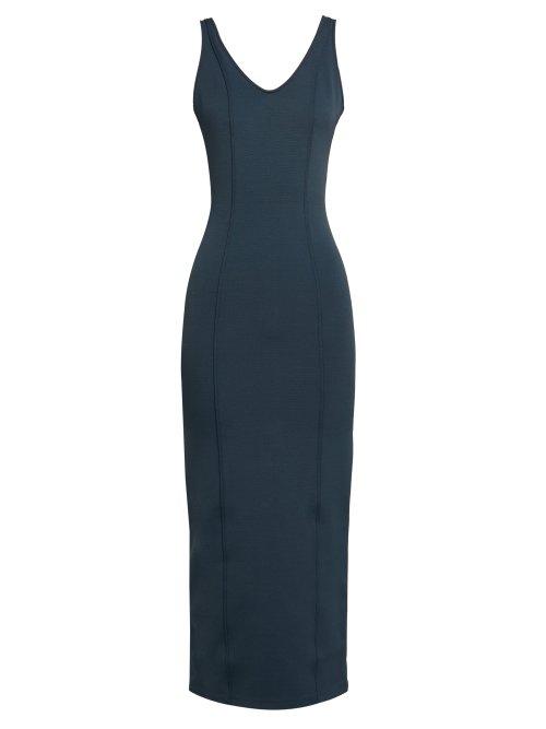 Matchesfashion.com Maison Margiela - Sleeveless Double Faced Jersey Dress - Womens - Blue
