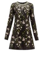 Matchesfashion.com Giambattista Valli - Crystal And Sequin Floral Embroidered Mini Dress - Womens - Black Multi