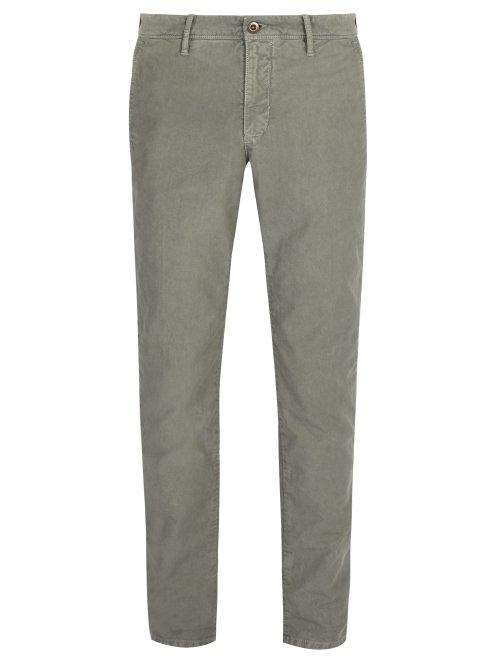 Matchesfashion.com Incotex - Slim Fit Cotton Twill Chino Trousers - Mens - Light Grey